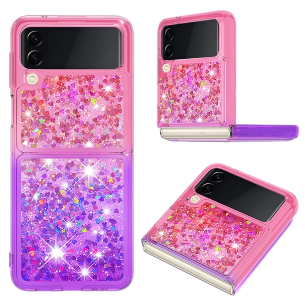 Funda Para Samsung Galaxy Z Flip 4 Con Diseño Gradiente Y Brillo Líquido Antigolpes Tpu