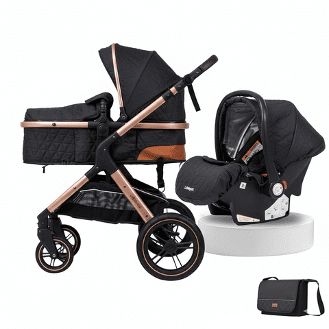Coche Travel System Con Accesorios Lubabycas X1 Negro