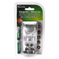Macrotel - Cargador De Pilas Aa/Aaa/ 9V Mas 2 Pilas Recargables
