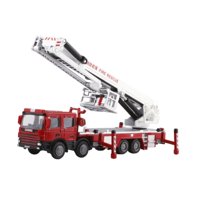 Magideal - Camión De Bomberos Con Escalera, Vehículo De Bomberos De Fundición A Presión, Mini Camión De Bomberos De Emergencia Realista 1:50 Para Niños Pequeños,