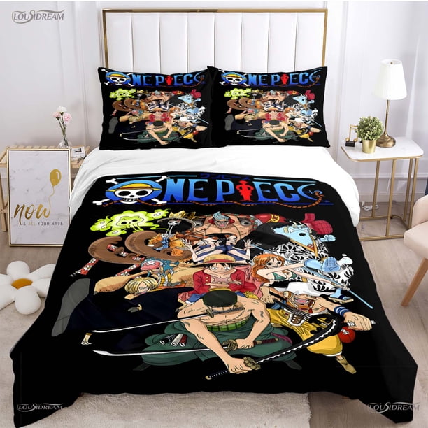 One Piece Cartoon Anime All Season Duvet Cover Comforter Bedding Sets Soft Quilt Cover and Pillowcases Single/Double/Queen/King