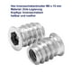 thumbnail image 3 of 100 tuercas hexagonales con inserto roscado de madera M6 x 15 mm, inserto de tornillo de aleación de zinc, tornillo de cabeza hueca roscada M6, inserto de madera para muebles, sillas y camas de madera, 3 of 5
