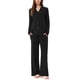 thumbnail image 2 of Conjunto de Pijama de Manga Larga para Mujer INSPIRE CHIC Mezcla de Rayón Suave Conjunto de Descanso con Botones y Cintura Elástica y Bolsillos XL Negro, 2 of 6