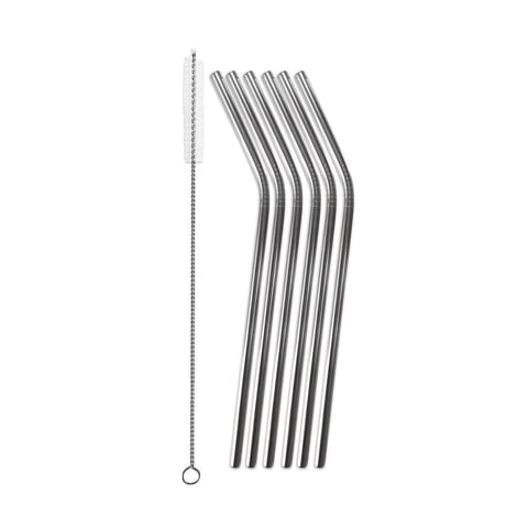 Ghidini - Set 6 Bombillas Acero Inox C/ Cepillo Para Limpiar