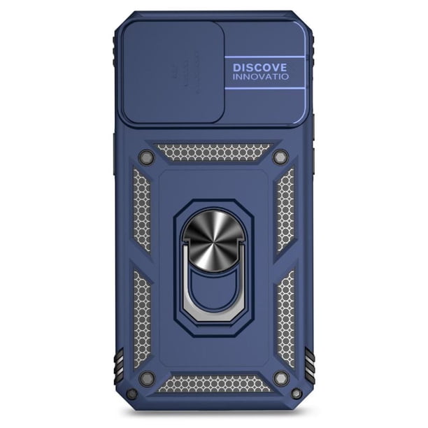Funda Resistente Anillo Soporte iPhone 15 Pro Privacidad Cámara Montaje Magnético Azul