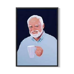 Creango - Cuadro Poster Enmarcado Meme Esconde El Dolor Harold Decorativo