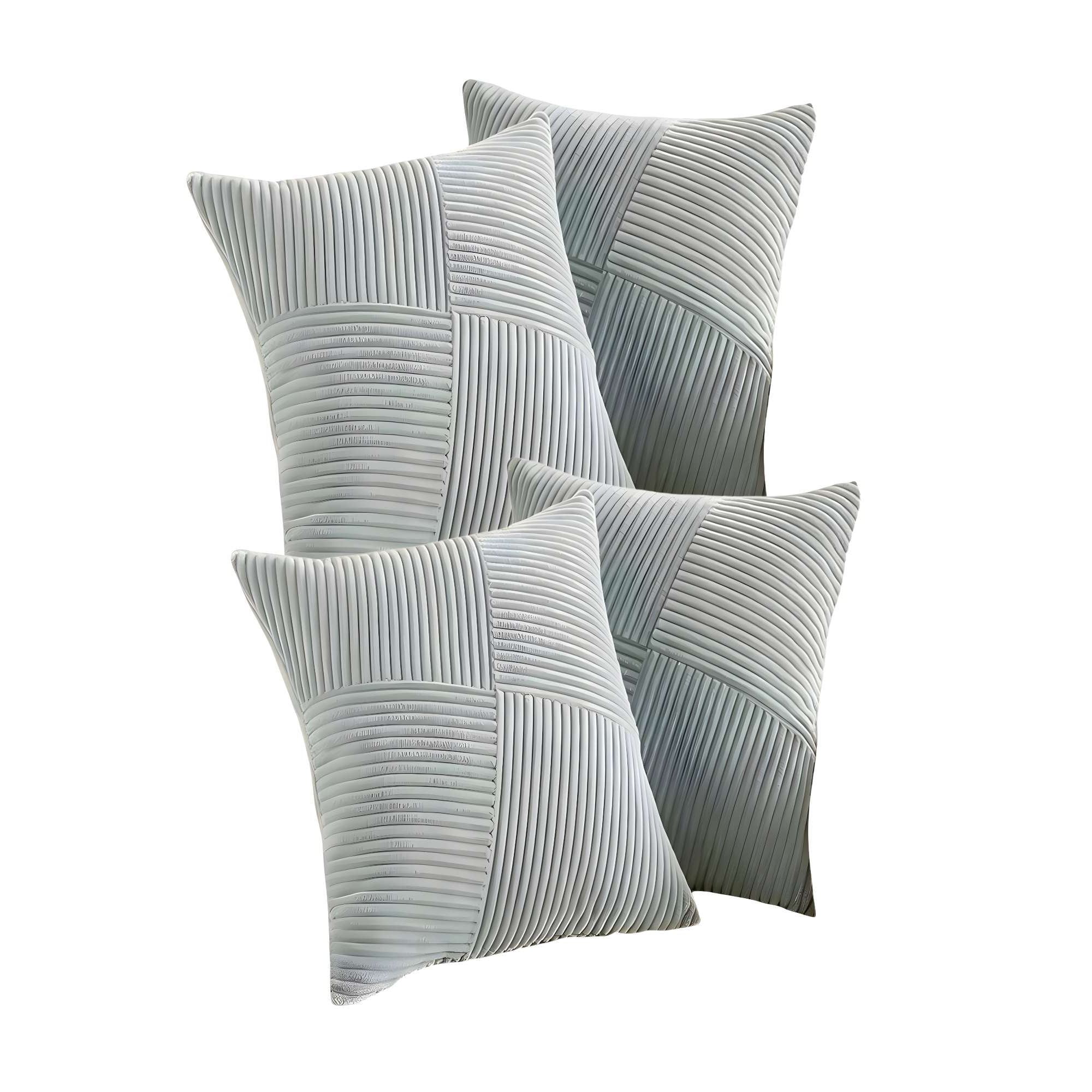 Genérico - Pack De 4 Fundas De Cojin Felpa Celeste