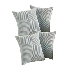 Genérico - Set De 4 Fundas De Cojin Felpa Celeste