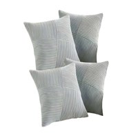 Genérico - Pack De 4 Fundas De Cojin Felpa Celeste