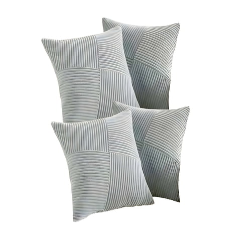 Genérico - Pack De 4 Fundas De Cojin Felpa Celeste