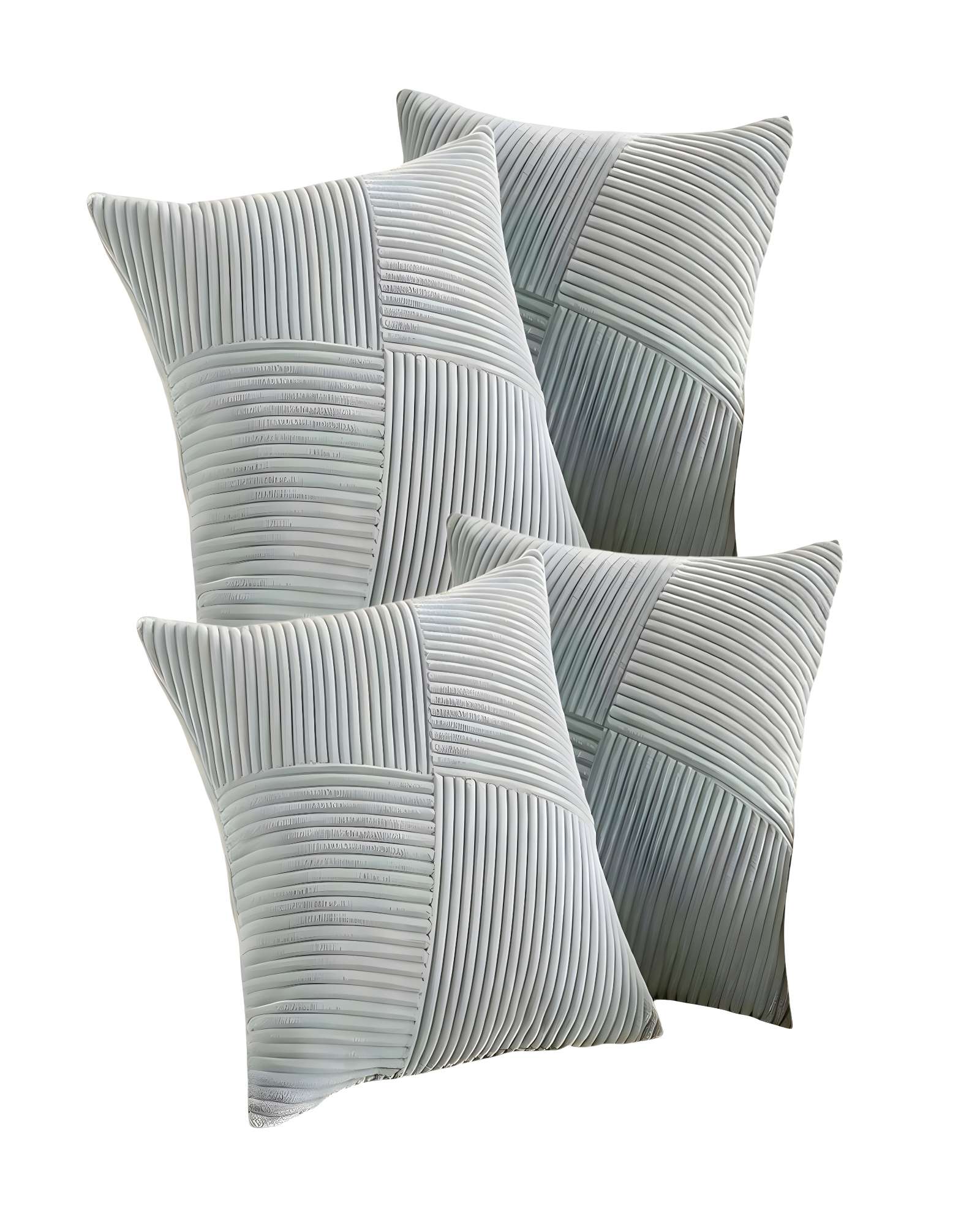 Genérico - Pack De 4 Fundas De Cojin Felpa Celeste