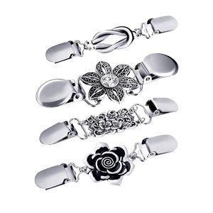 Magideal - 4X Clips Para Suéter, Decoración Antigua, Aleación Decorativa, Clips Para Cárdigan, Broche Para Chal Para Vestido, Camisa, Capa, Collares, Mujeres Y N
