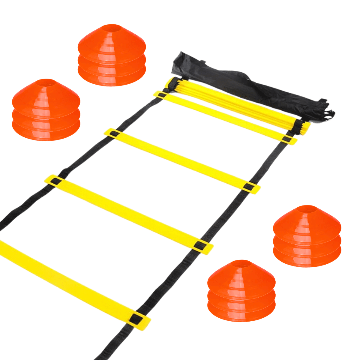 Linea Sport - Pack Escalera De Agilidad 12 Peldaños + 12 Conos Lentejas