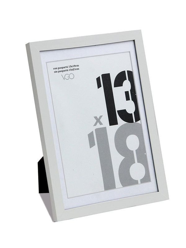 Vgo - Marco Plast. Con Paspartu 10X15 / Sin Paspartu 13X18 Blanco