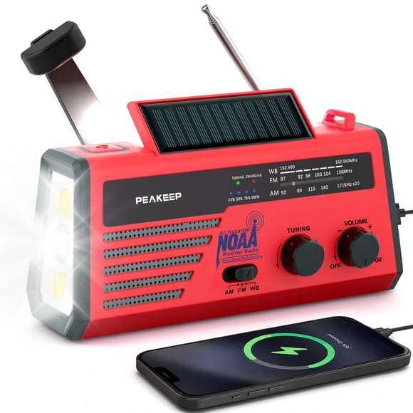 Radio NOAA Peakeep con Energía Solar y Manivela – Alertas Meteorológicas