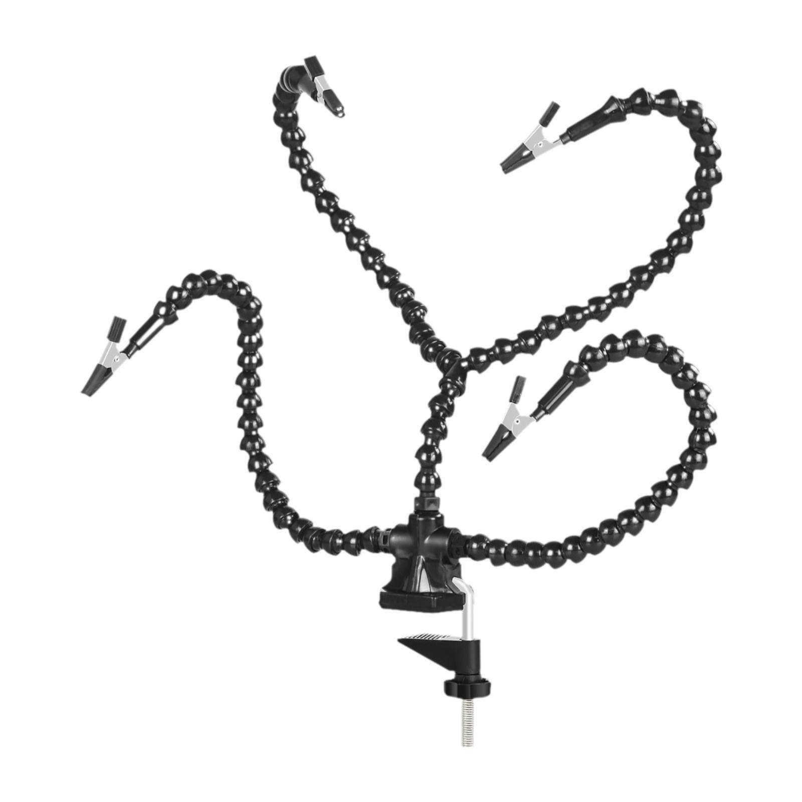 Magideal - Estación De Soldadura Helping Hands, Brazos De Mano Flexibles, Soporte De Pcb Fácil De Instalar Para Manualidades, Modelado De Reparación Electrónica Negro