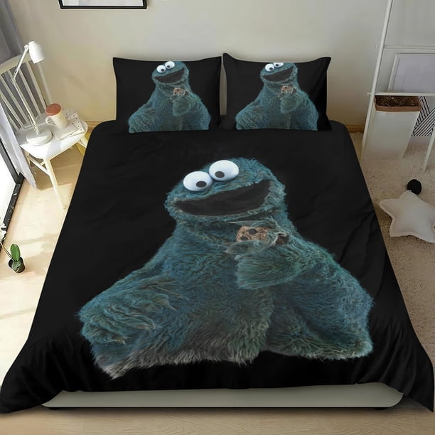 Monstruo de las Galletas Conjunto de sábanas temático, trío de piezas, cómodo y amigable con la piel, diseño único, regalo de decoración para el hogar para familiares, amigos y fans,173X218cm