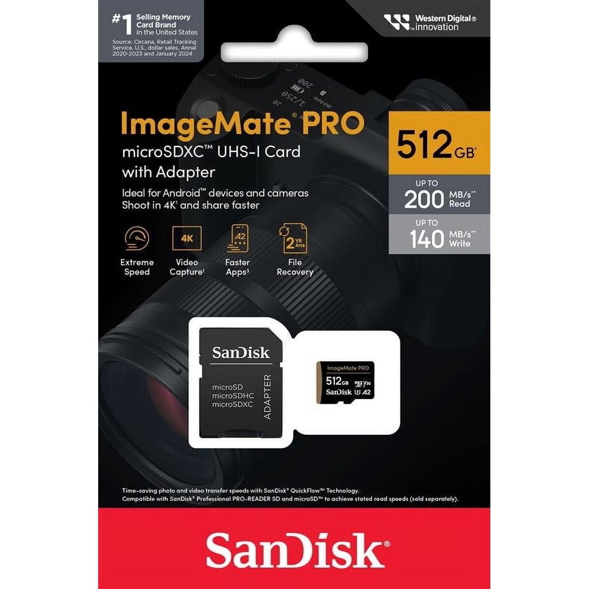 Tarjeta Microsdxc Sandisk 512gb Imagemate Pro Uhsi 200mbs