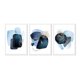 thumbnail image 1 of Set de Cuadros Abstracto Azul con Marco Blanco, 1 of 1