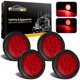 thumbnail image 1 of Partsam Kit de 4 luces traseras LED redondas de 4 pulgadas para remolque, rojas, 12 V, 1 of 3
