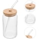 thumbnail image 3 of Pack 10 Vasos Lata de Vidrio con Tapa de Bambú y Bombilla 550ml, 3 of 8