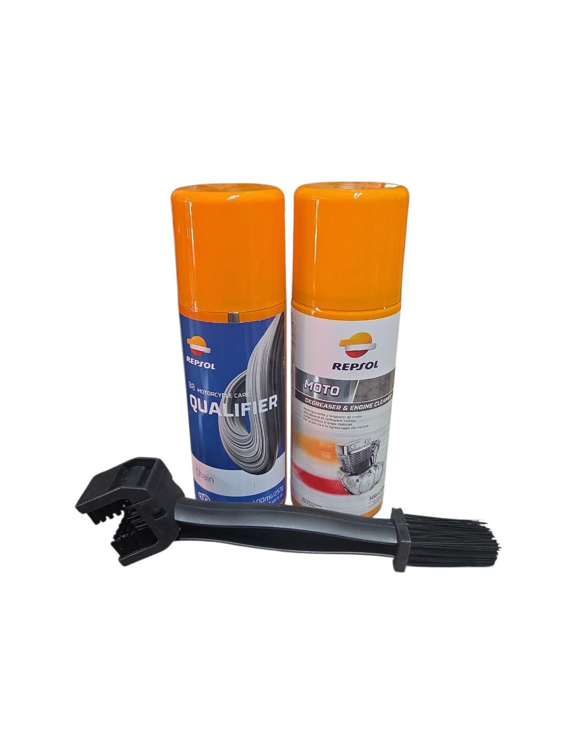 Genérico - Kit De Lubricante Cadena + Desengrasante + Cepillo Para Moto