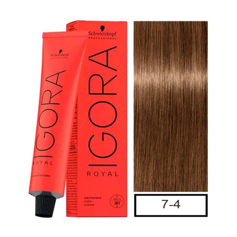 Schwarzkopf - Tintura Igora Royal 7-4 Rubio Medio Beige + Oxigenta 20V