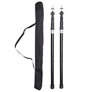 Magideal - Postes De Lona Telescópicos, Postes De Tienda De Campaña De Aluminio Portátiles, Accesorios De Toldo De Coche Ajustables De Repuesto Para Acampar, Pla Negro