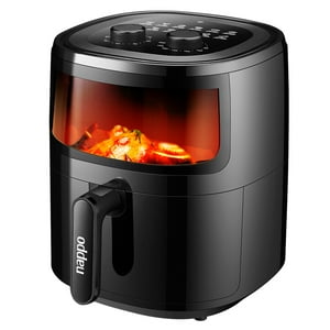 Freidora De Aire Nappo 1500W 5,7L Con Luz Y Visor Negra