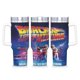 thumbnail image 1 of Volver al Futuro Vaso aislado de acero inoxidable con asa, diseño temático, regalo para familia, amigos y fans; incluye pajita y encaja en el portavasos estándar, 40 oz, 1 of 6
