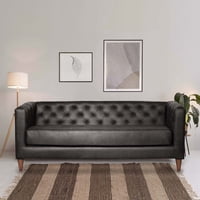 Latam Home - Sofa Brescia 3 C Cuero Kentucky Negro