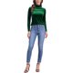 thumbnail image 2 of INSPIRE CHIC Top de Cuello Simulado de Terciopelo Elástico para Mujer, Manga Larga, Blusa Suave para Otoño Invierno XL Verde Oscuro, 2 of 6