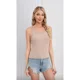 thumbnail image 2 of Polera Corta Mujer Elasticada Sin Manga Acanalada Musculosa 7607, 2 of 2
