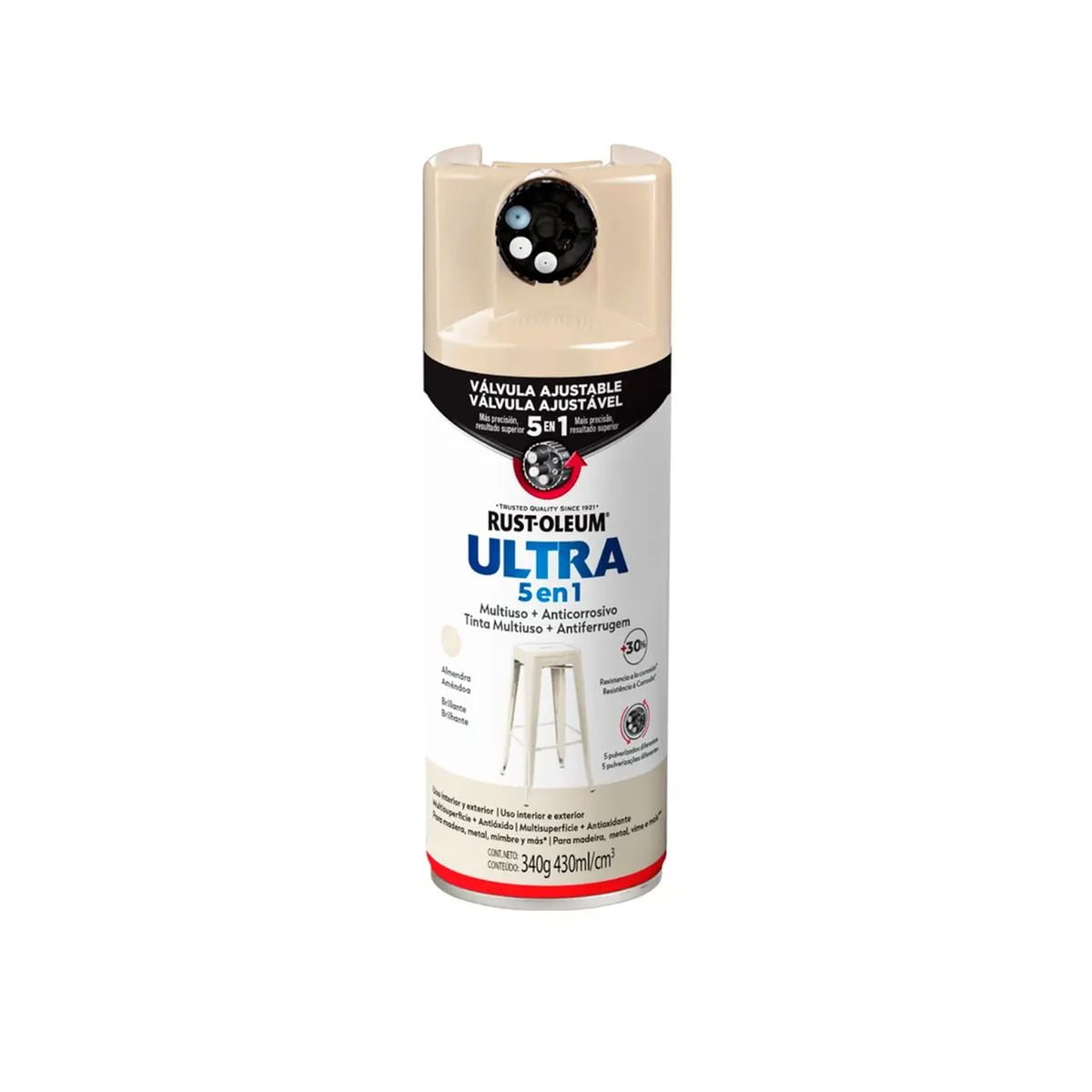 Rust-oleum - Pintura En Spray Ultra 5 En 1 Multisuperficie Anticorrosiva Transparente Mate 340 G