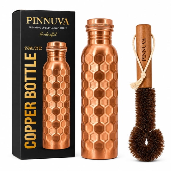 Botella PINNUVA 950 ml de cobre ayurvédico hecha a mano
