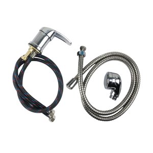 Bothyi - Grifo De Champú Para Salón, Unidad De Retrolavado De Aleación De Zinc De Acero Inoxidable, Rociador De Ducha Negro Con Cabezal De Tubo