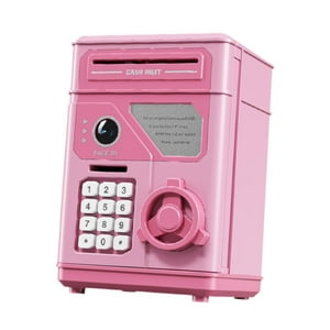 Genérico - Alcancía Electrónica Con Forma De Cajero Automático Para Niños, Regalo Para Niños, Alcancía Electrónica Con Forma De Dibujos Animados Para Niños De 3 Años En Adelante, Color Rosa