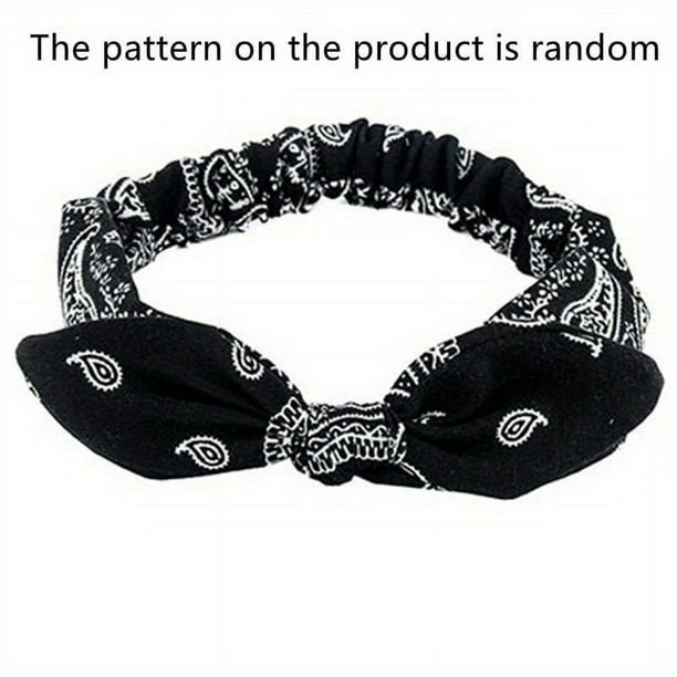 Boho Paisley Headband - Soft and Stretchy Elastic Hair Accessory with Vintage Bowknot