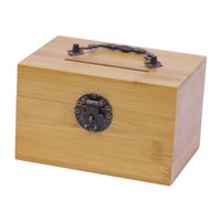 Magideal - Caja De Recuerdos, Caja De Dinero De Madera Hecha A Mano Con Contenedor De Bloqueo, Caja De Almacenamiento De Del Tesoro Para Adultos, ,