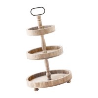 Magideal - Soporte De Madera Para Pasteles, Estante Para Exhibición De Dulces, Bandeja Para Servir Fiestas De Té, Bandeja De 3 Niveles, Soporte De Exhibición Par