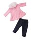 thumbnail image 5 of 18 pulgadas ni?a mu?ecas ropa conjunto de abrigo de lana + pantalón accesorios rosa, 5 of 5