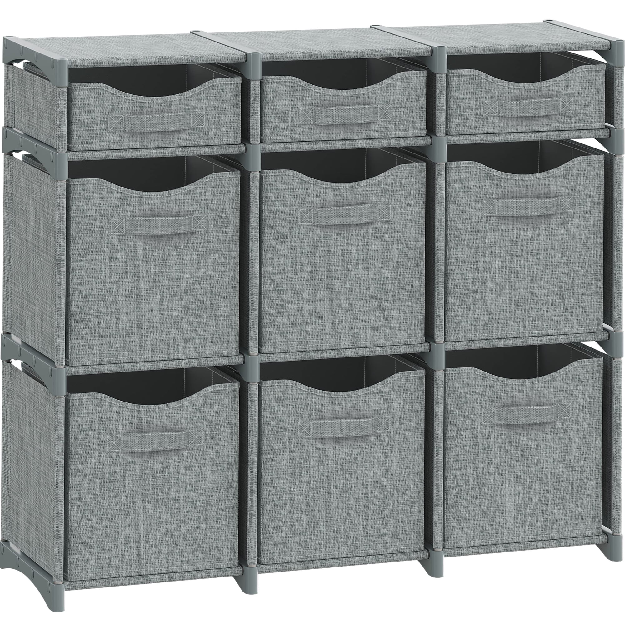 Organizadores De Armario Neaterize De 9 Cubos Con Cajones Y Papeleras, Color Gris Claro