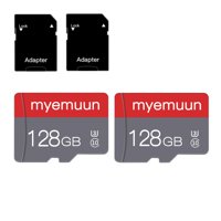 Myemuun - Paquete De Dos Tarjetas De Memoria Tf De 128 Gb Con Adaptador, C10 U3 Uhs-1 A1, Para Smartphone, Imp
