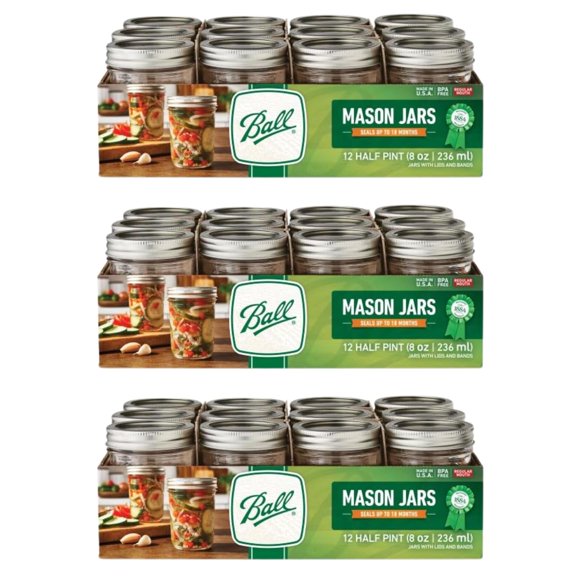 Tarros Mason Ball 236 ml (Pack de 36) de boca regular