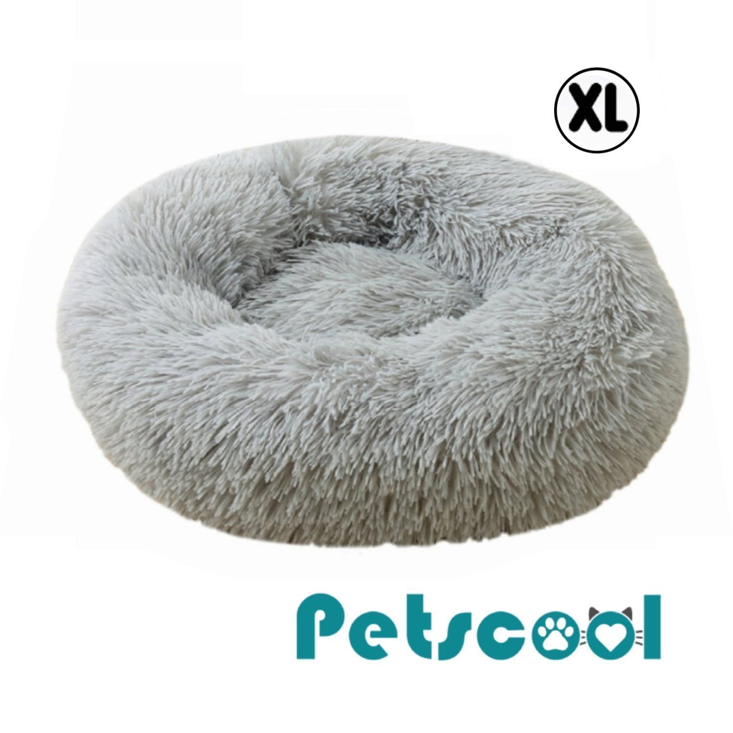 Cama Nido Relajante Para Mascotas Xl Petscool Gris 80 Cm Antiansiedad