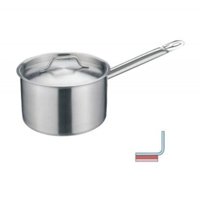 Cacerola Baja Con Tapa Y Mango 2,2Lt Acero Inoxidable Wolfen