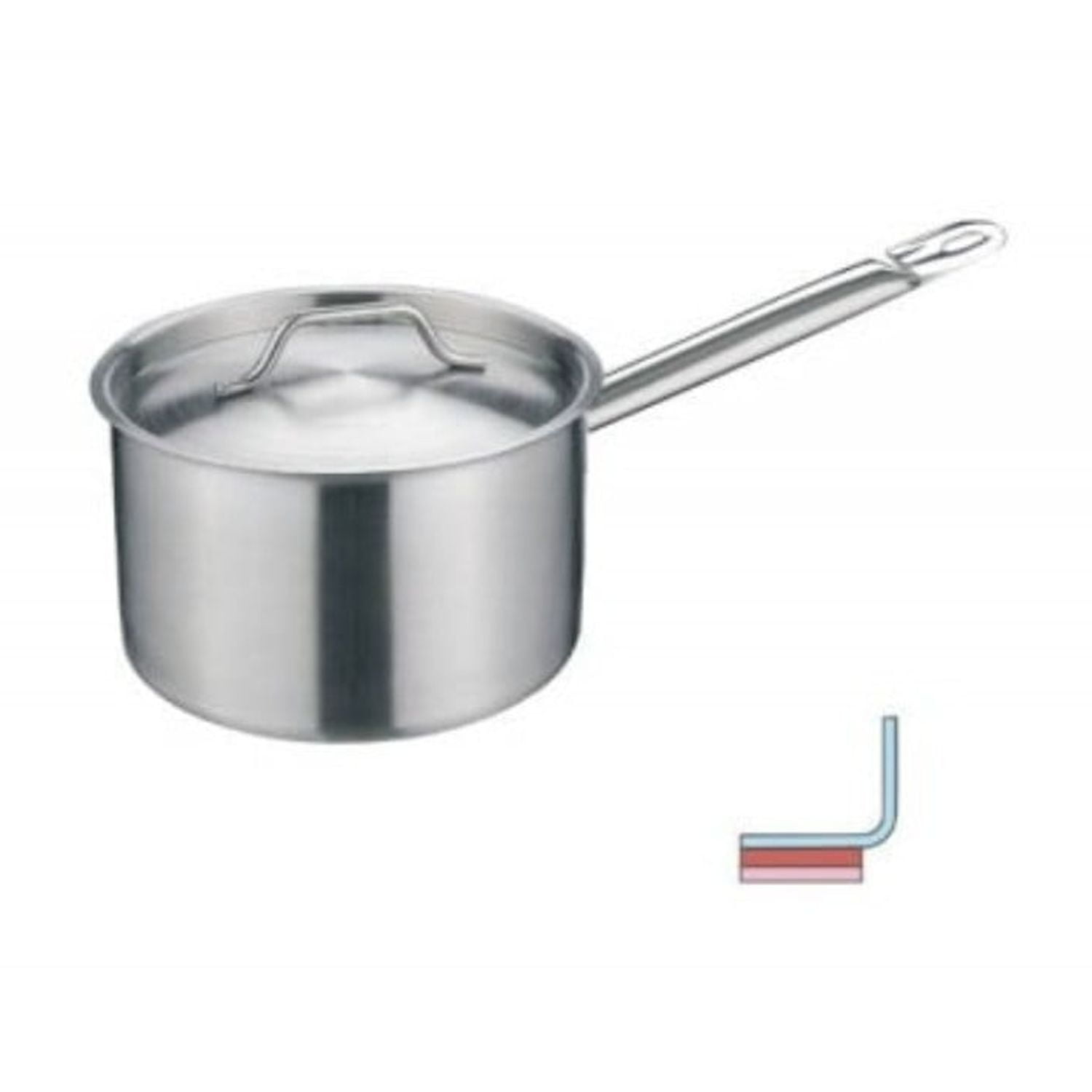 Cacerola Baja Con Tapa Y Mango 2,2lt Acero Inoxidable Wolfen