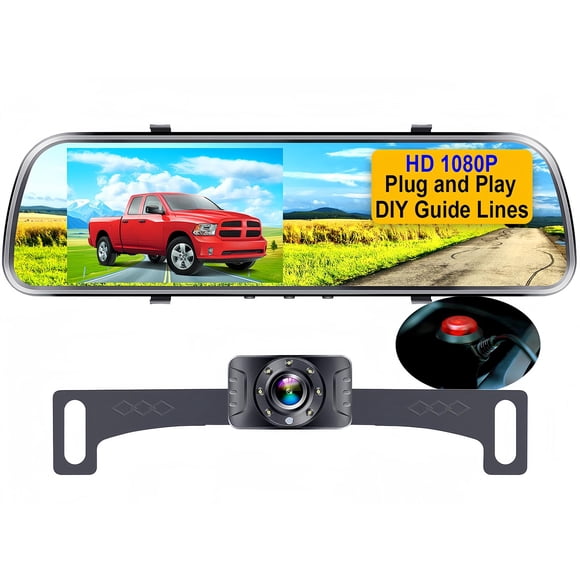 Espejo con cámara trasera HD 1080P AMTIFO A1 para coche, camión, SUV