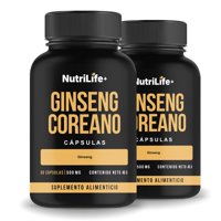 Pack 2 Ginseng Coreano 180 Cápsulas 500Mg Nutrilife+ Bienestar Sin Sabor