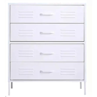 Metalbrein - Arrimo Cómoda Cajonera - 4 Cajones - Color Blanco